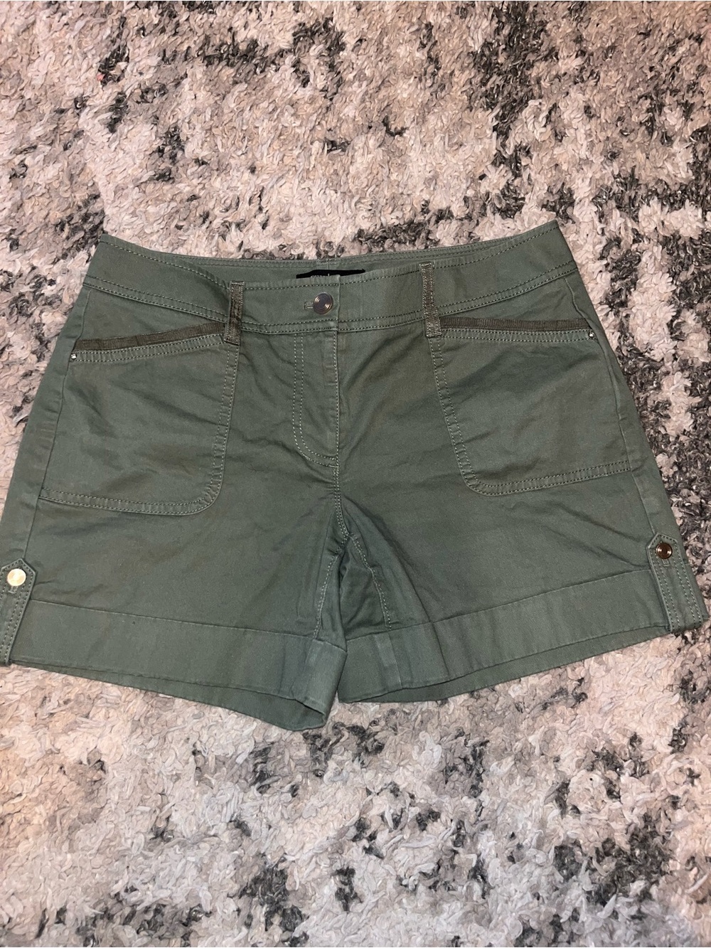White House Black Market Olive Green Utility Bermuda Shorts